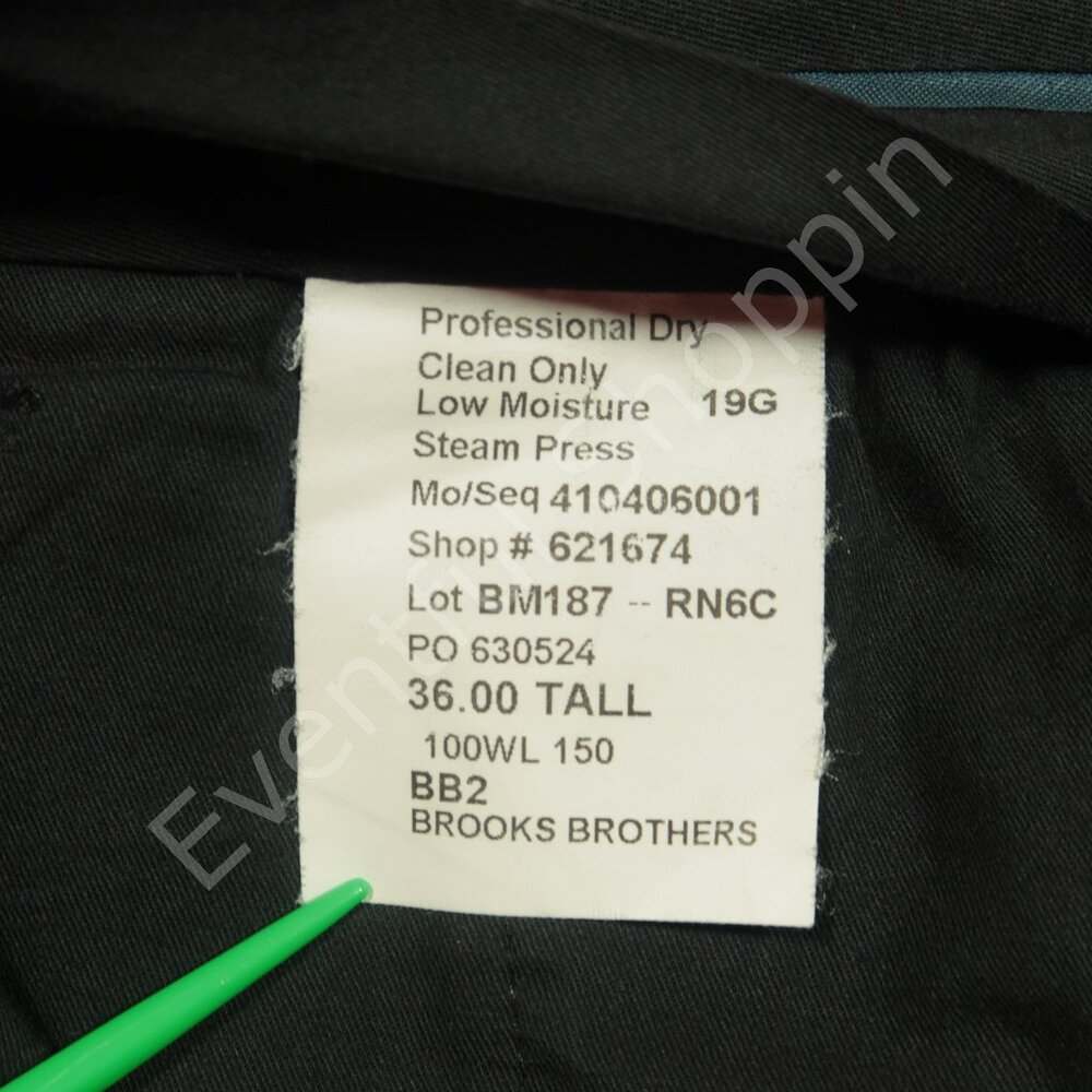 Brooks Brothers Suit Mens 46 Tall Black Flannel Wool Half Lined Bespoke - Picture 13 of 15
